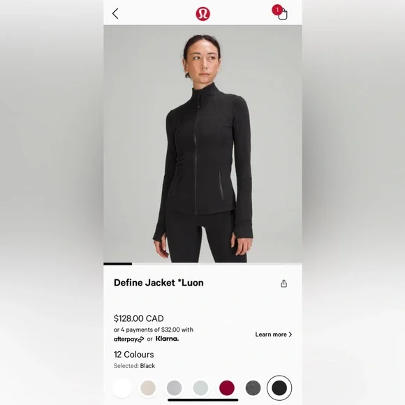 Lululemon define jacket size 8 - Picture 1 of 4